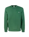 Lacoste Green Brushed Cotton Sweatshirt In Multi