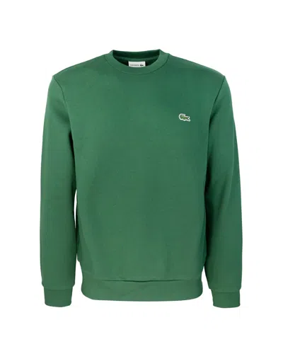 LACOSTE GREEN BRUSHED COTTON SWEATSHIRT