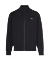 Lacoste Felpa In Pile A Collo Alto Con Zip Nera In Black