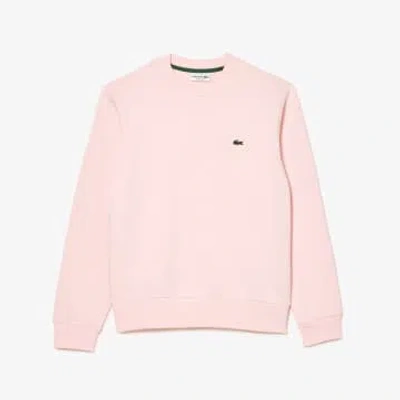 Lacoste Flamingo Organic Brushed Cotton Mens Sweatshirt In Pink