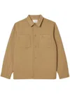 Lacoste Flannel Shirt Jacket In Neutrals