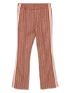 Lacoste Monogram Print Flared Trousers In Brown