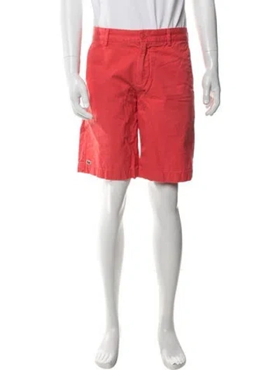 Pre-owned Lacoste Flat Front Shorts In Red