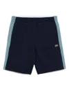 Lacoste Fleece Colour-block Shorts In Blue