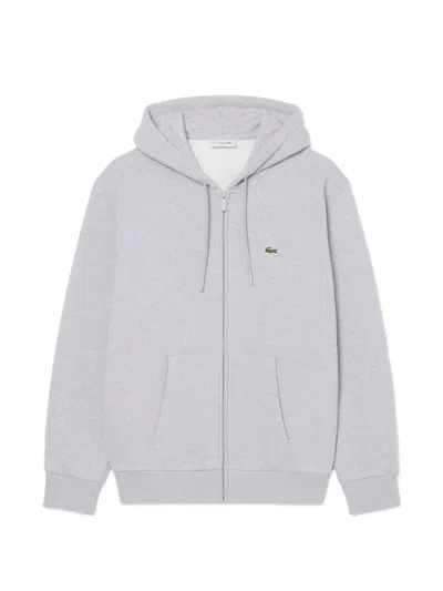 Lacoste Fleece Hoodie In Gray