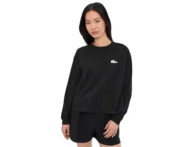 Lacoste Fleece Lounge Sweatshirt In Black