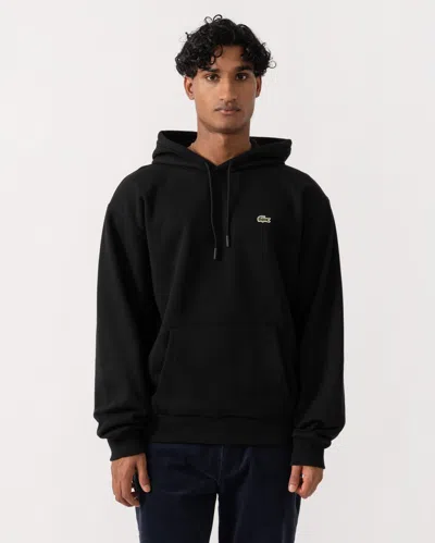 Lacoste Fleece Mens Classic Fit Hoodie In Black