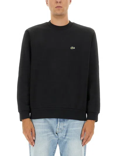 Lacoste Fleece Sweatshirt With Logo In Black