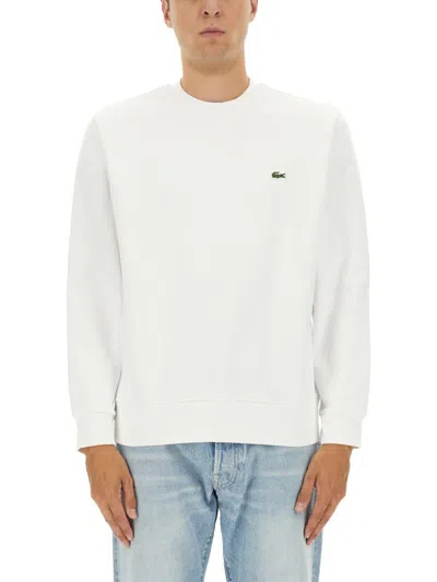 Lacoste Fleece Sweatshirt With Logo In White