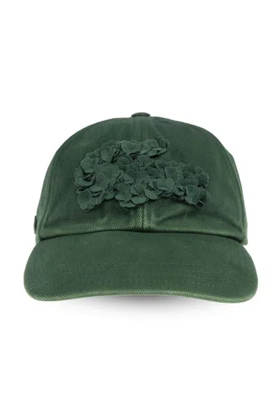 Lacoste X Lemarié Floral-appliqué Cap In Green
