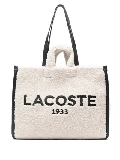Lacoste Fluffy Tote Bag In Neutral