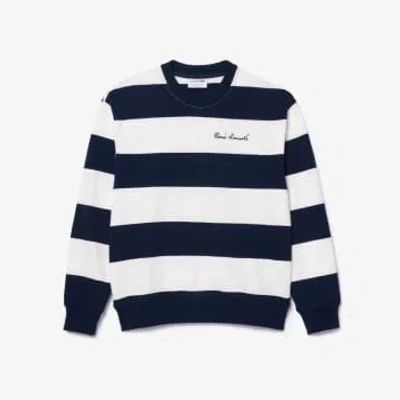 Lacoste French Elaboration Oversized Sweatshirt In Blue