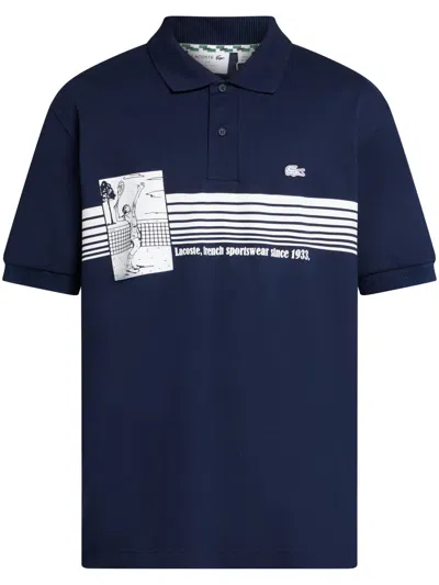 Lacoste French Made Cotton Polo Shirt In Blue