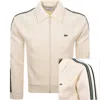 Lacoste Full Zip Collared Tracksuit Top Cream In Neutral