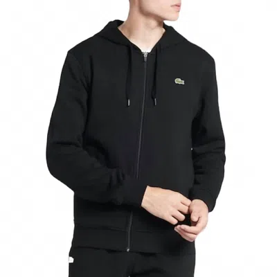 Lacoste Full Zip Hoodie In Black