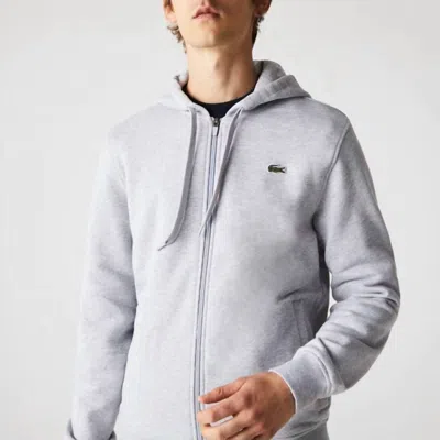 Lacoste Full Zip Hoodie In Grey