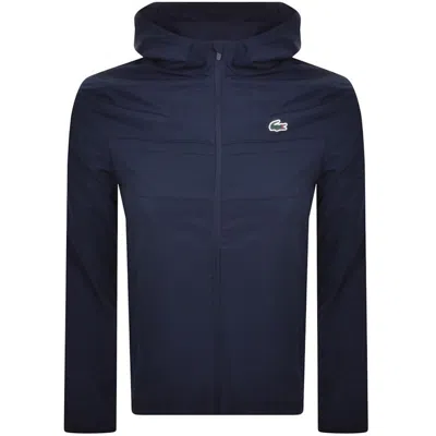 Lacoste Full Zip Logo Jacket Navy In Blue