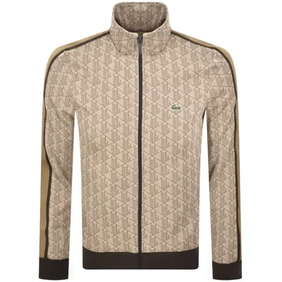 Lacoste Full Zip Sweatshirt Beige In Neutral