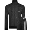 Lacoste Paris Zip-up Jacquard Jacket In Black