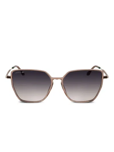 Lacoste Geometric-frame Sunglasses In Pink