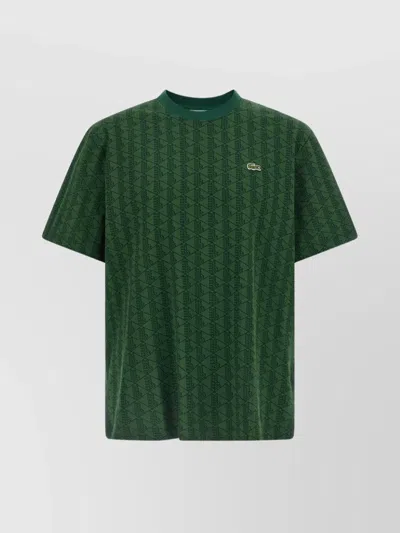 LACOSTE GEOMETRIC PATTERN CREW NECK SHORT SLEEVE T-SHIRT