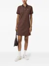 Lacoste Geometric-pattern Polo Dress In Brown