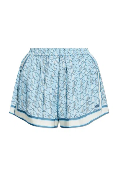 Lacoste Geometric Pattern Shorts In Blue