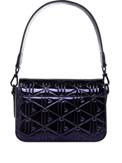 Lacoste Geometric-pattern Shoulder Bag In Purple