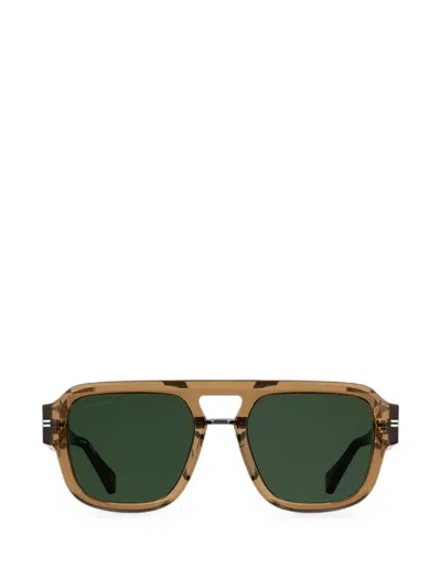 Lacoste Geometric-frame Sunglasses In Brown