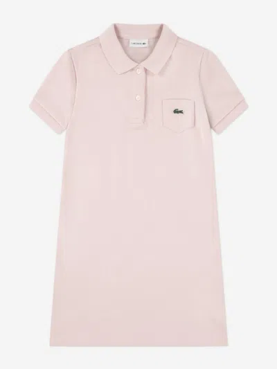 Lacoste Babies'  Girls Logo Pocket Polo Dress In Pink
