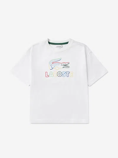 Lacoste Babies'  Girls Logo T-shirt In White