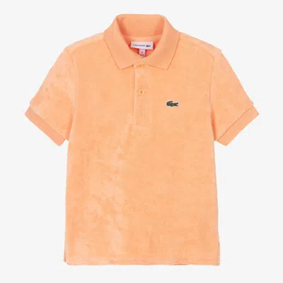 Lacoste Kids' Girls Orange Towelling Polo Shirt