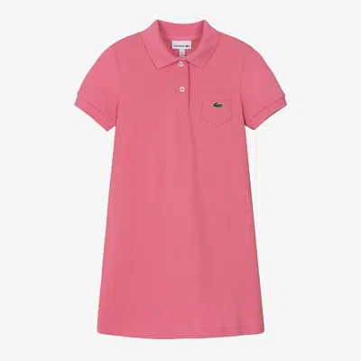 Lacoste Kids' Girls Pink Cotton Polo Dress