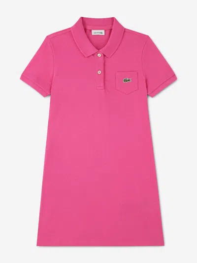 Lacoste Babies'  Girls Pique Polo Dress In Pink