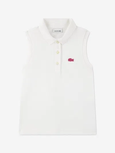 Lacoste Kids'  Girls Polo Tank Top In White