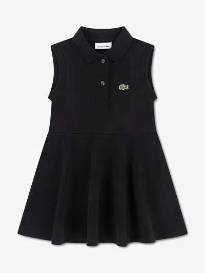 Lacoste Babies'  Girls Sleeveless Pique Polo Dress In Black