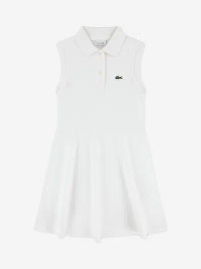 Lacoste Babies'  Girls Sleeveless Pique Polo Dress In White