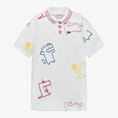 Lacoste Kids' Girls White Cotton Tennis Polo Dress