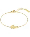Lacoste Carnation Gold Tone Crocodile Bracelet In Gold
