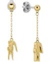 Lacoste Gold-tone Crocodile Chain Drop Earrings In Gold