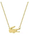Lacoste Gold Tone Crocodile Necklace In Gold