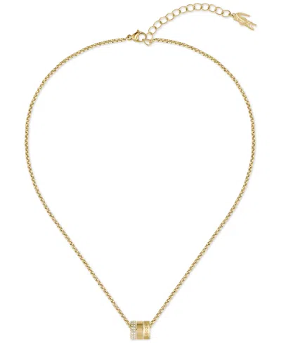 Lacoste Gold-tone Stainless Steel Virtua Pendant Necklace, 15-3/4" + 3" Extender