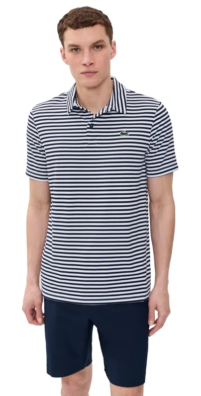 Lacoste Golf Sport Performance Polo Shirt Marine/blanc In Multi
