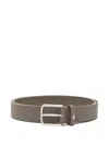 Lacoste Grained Leather Belt In Brown