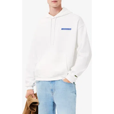 Lacoste Graphic Hoodie Sweatshirt In White