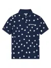 Lacoste Graphic-print Cotton Polo Shirt In Blue