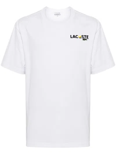 Lacoste Graphic-print Cotton T-shirt In White