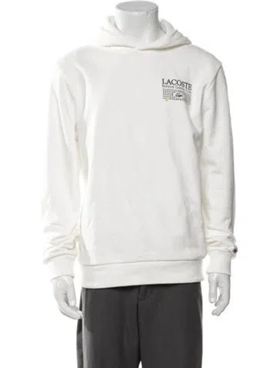 Pre-owned Lacoste Graphic Print Crew Neck Hoodie W/ Tags In White