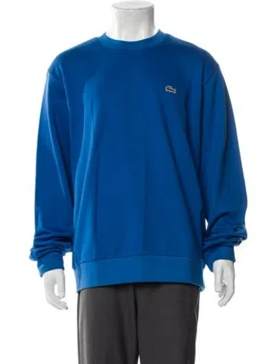 Pre-owned Lacoste Graphic Print Crew Neck Pullover In Blue