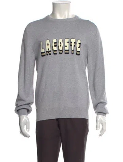 Pre-owned Lacoste Graphic Print Crew Neck Pullover In Gray
